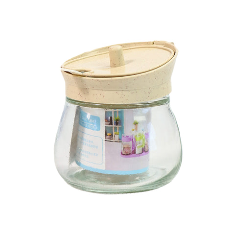 Glass Container with Spoon-8*8cm