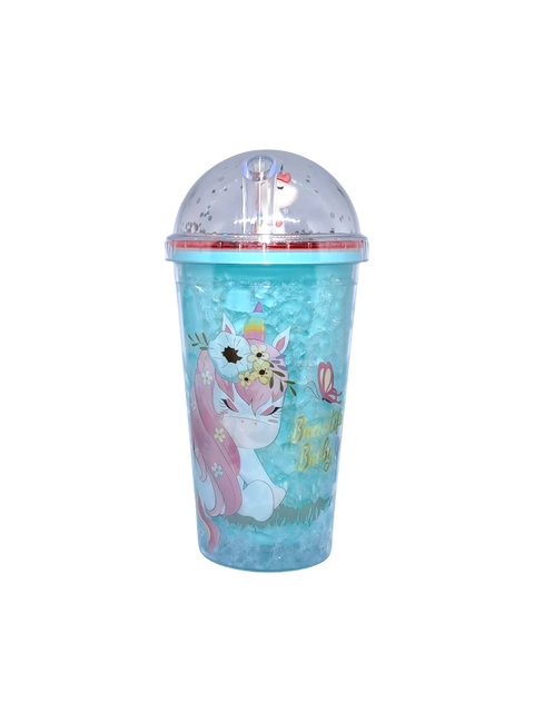 Unicorn with Colorful Bubbles BPA Free Double Wall Travel Mug 500ML