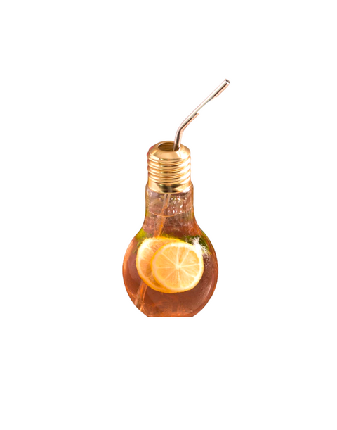 Transparent Bulb Drinking Jar With S/S Straw 200ml