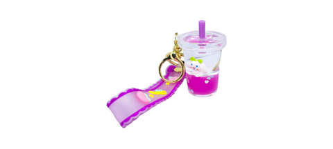 Cute Quicksand Floating Liquid Keychain for Girls/ Backpack Pendant Key Chain