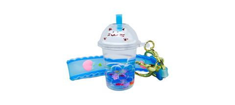 Cute Floating Liquid Keychain for Girls/ Backpack Pendant Key Chain