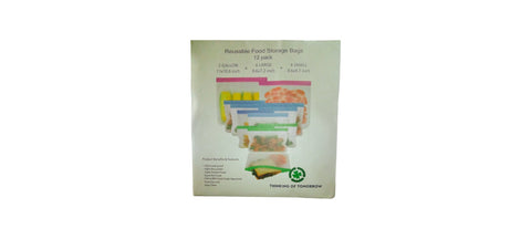 Sealable & Reusable Silicone Freezer Bags 12 pcs