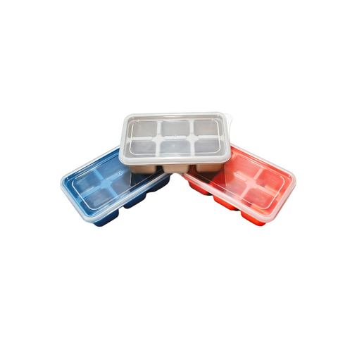 Silicone Ice Tray 6 Cubes & Lid  11.5*7*4cm