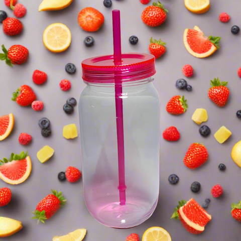 Beverage Plastic Bottle & Straw 500ml