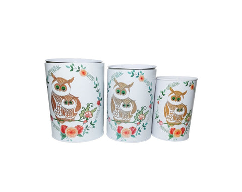 Happy Owls Money Tin 3 Piece Set