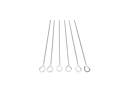 Stainless Steel Flat-Sided Skewers, Set of 6