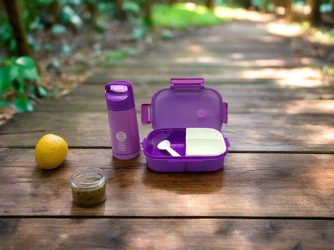 HEY LIFE! 3 Compartment Lunch Box & Water Bottle BPA FREE Set