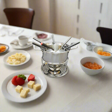 Fondue Set With Burner & 6 Forks