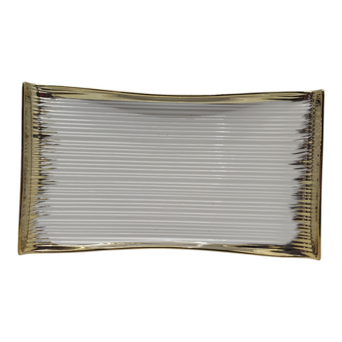 Rectangular Serving Plate with Gold Edge 31*18cm