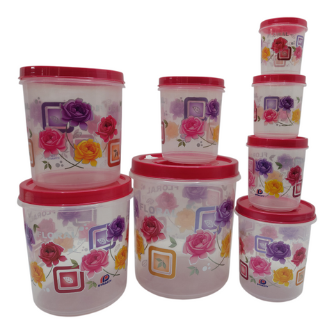 Floral Storage Container Plastic 8Pce