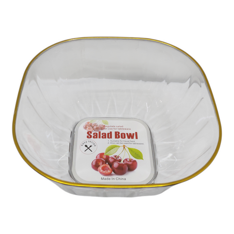 Plastic Salad Bowl with Gold Trimming 22*12cm