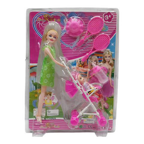 Toy Doll with Pram