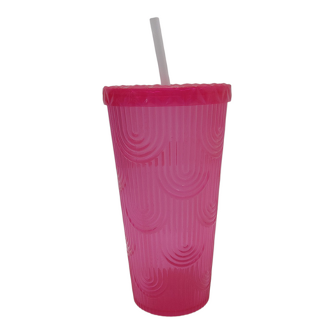 Plastic Cup with Straw 500ml