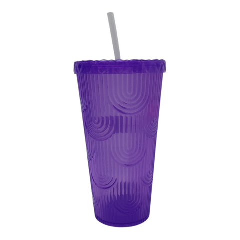 Plastic Cup with Straw 500ml