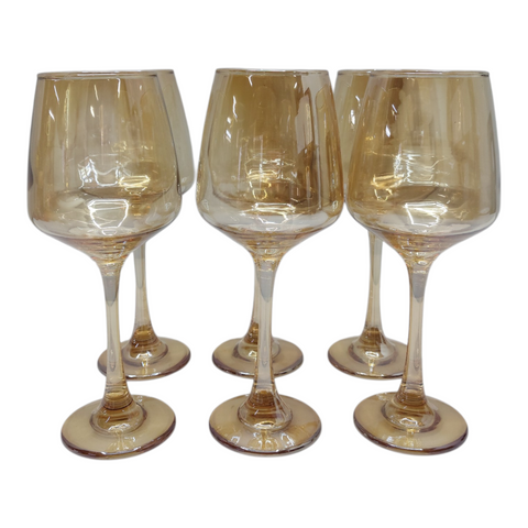 Wine Glass Metalic 6 PC