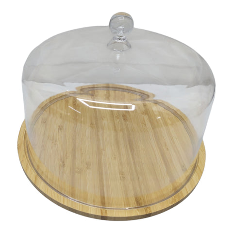Cake Dome Round with Bamboo Base