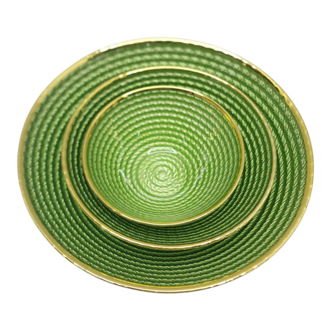 Glass Bowl Set 3PC with Gold Trimming