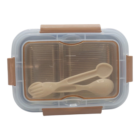 Lunch Box with 2 Compartments & Cutlery