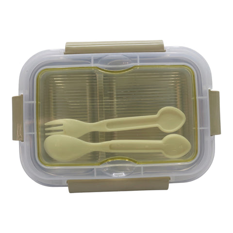 Lunch Box with 2 Compartments & Cutlery