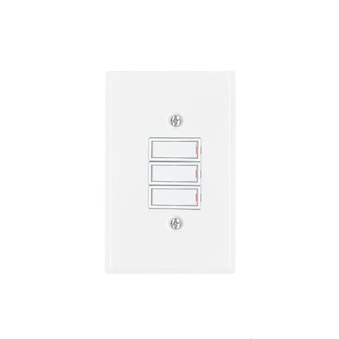 REDISSON 3-LEVER 1-WAY SWITCH 2x4 C/W WHITE STEEL COVER PLATE