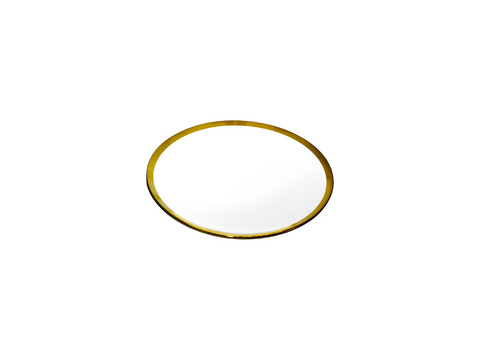 Gold Rimmed White Ceramic Plate 10"