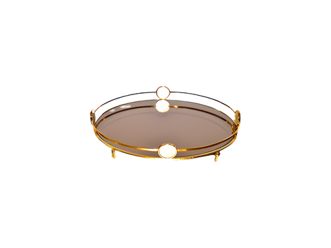 Gold Mirror Candle Plate  45*33 cm