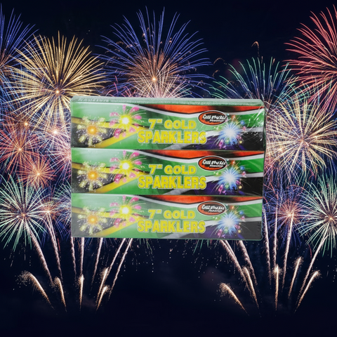 Gold Sparklers 7" Bulk Pack 12 Boxes