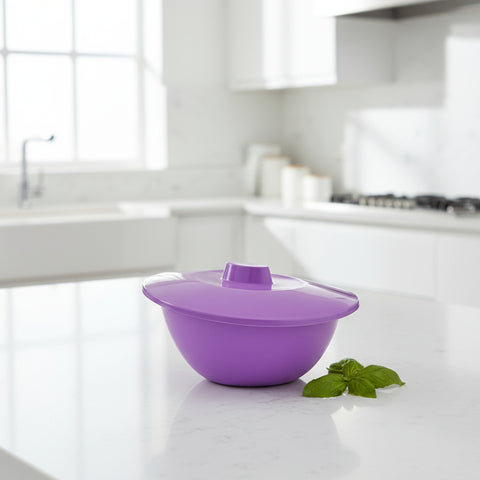 Purple bowl on a white background