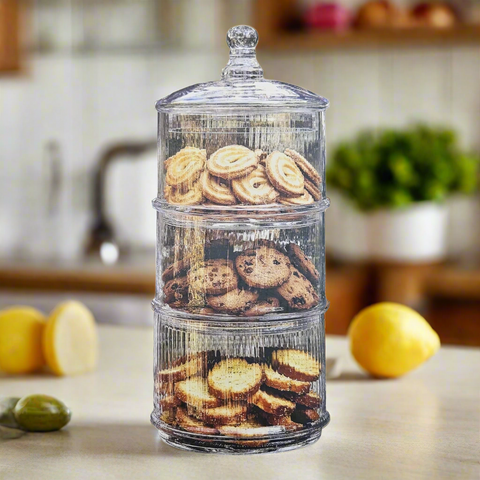 Cookie Jar 3 Layer Glass
