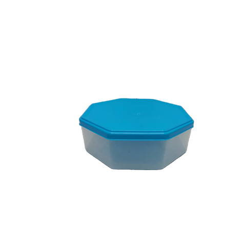 Blue plastic container on a white background
