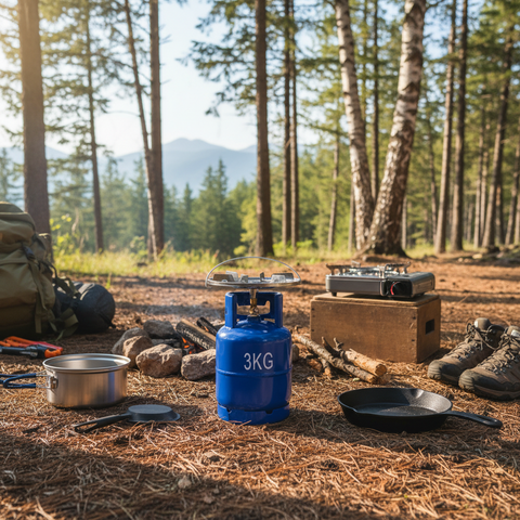 Gas Bottle and Gas Cooker Top