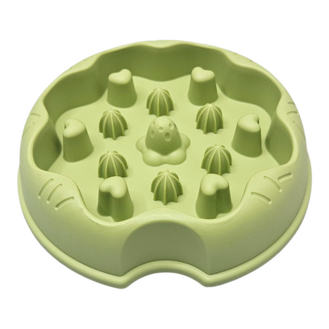 Green silicone mold with cactus shapes on a white background