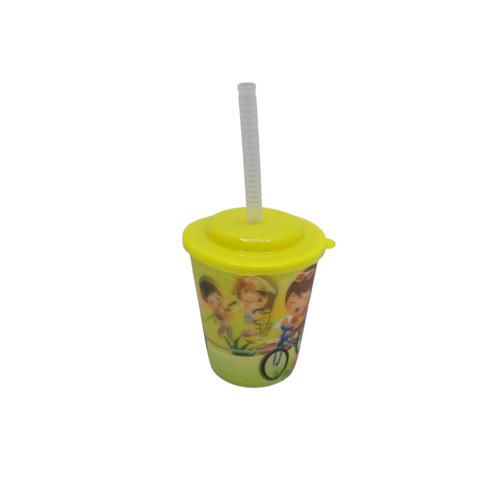Plastic Cup and Straw 250ml