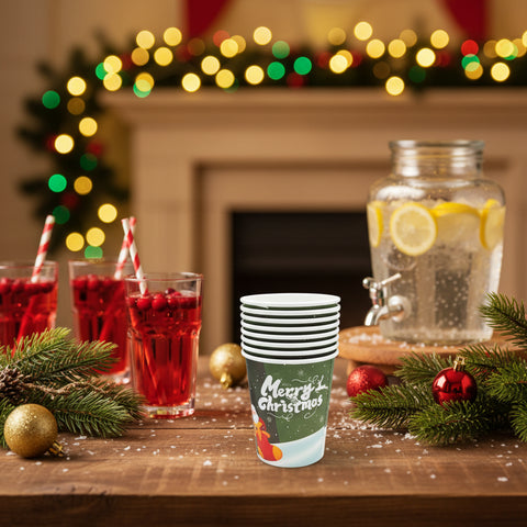 Merry Christmas Paper Cups 10pcs