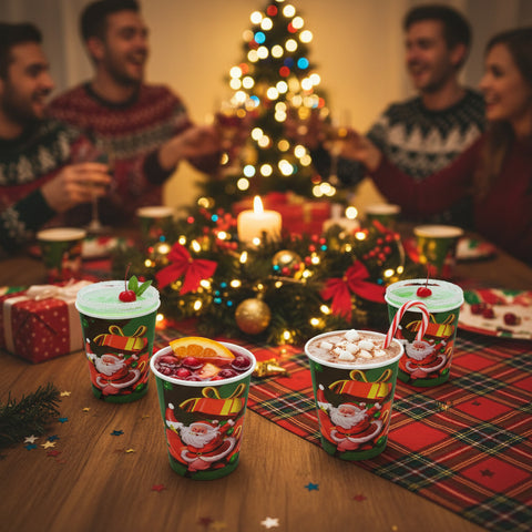 Merry Christmas Paper Cups 10pcs