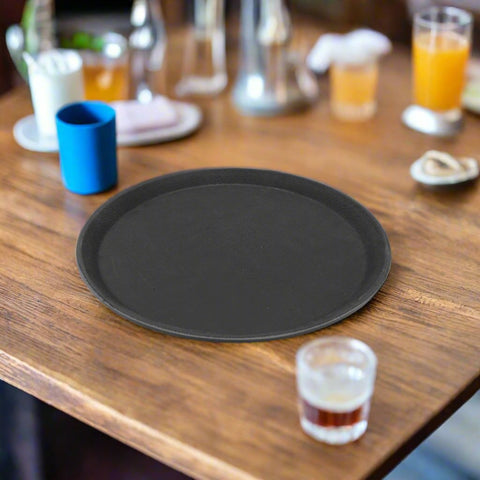 Bar Butler Black Non-Slip Round Tray