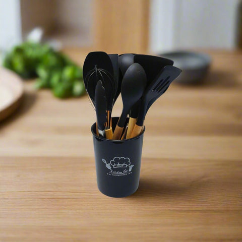 Kitchen Utensils 12 Piece Silicone & Holder