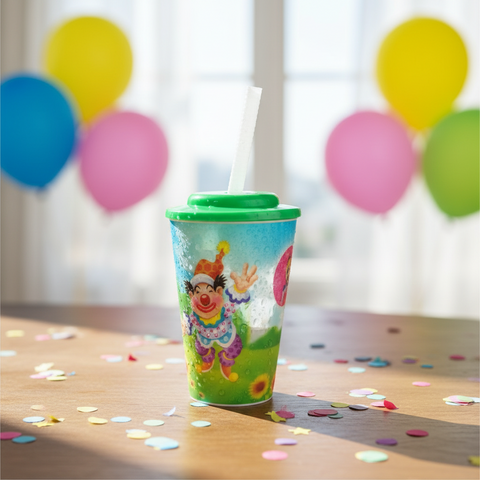 Plastic Cup & Straw 250ml