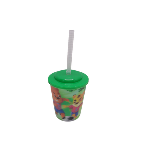 Plastic Cup and Straw 250ml
