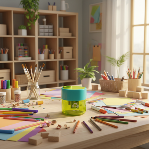 Deli Two-hole Canister Pencil Sharpener.