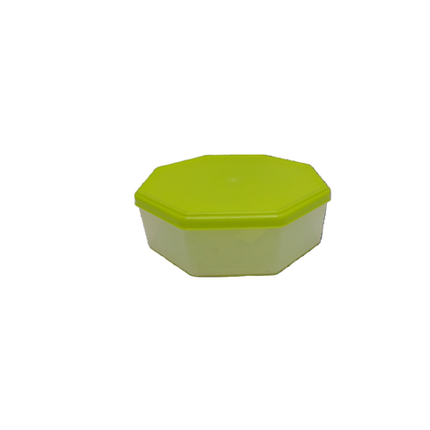 Green container with a lid on a white background