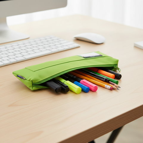 Polyester Fabric 1 Pocket Pencil Bag 30cm