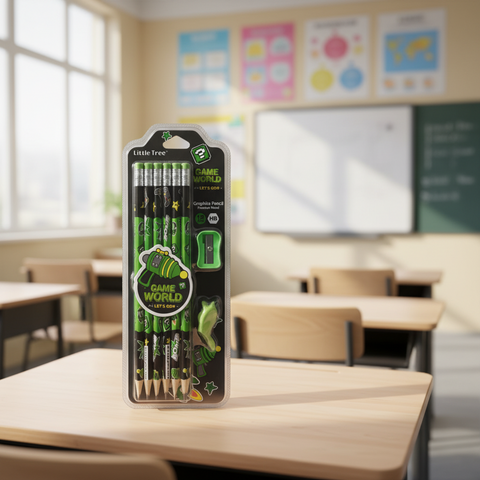 Little Tree "Game World" HB pencil set