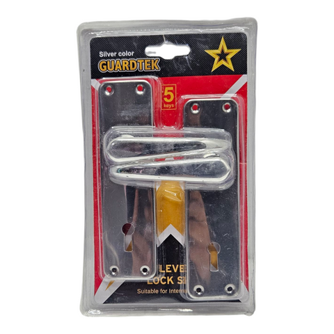 Guardtek lever lock set in packaging with visible brand name.