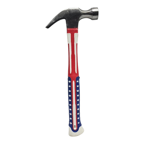 Hammer with American flag design on a white background