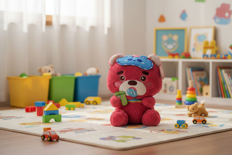 Plush Dark Pink Teddy   25cm