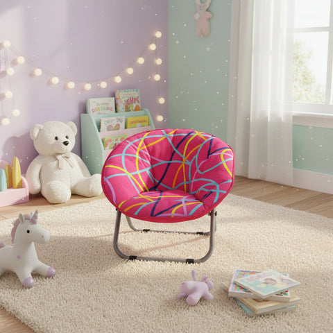 Colorful chair with a pattern on a white background