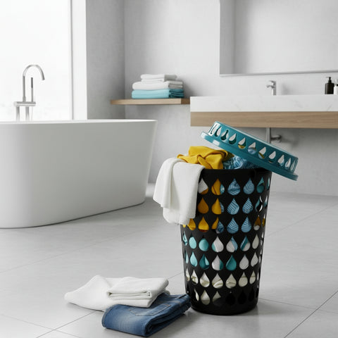 Olive Laundry Bin & Lid 42*58cm