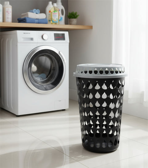 Olive Laundry Bin & Lid 42*58cm