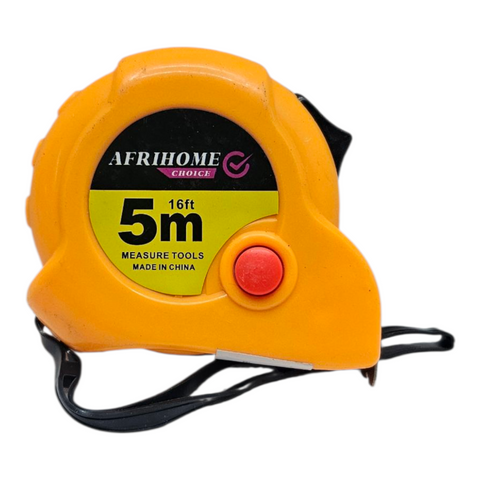 Orange tape measure with 'AFRIHOME CHOICE' branding on a white background
